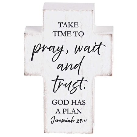 Tabletop Cross Take Time To Pray 3x4 by Dicksons, product view 2