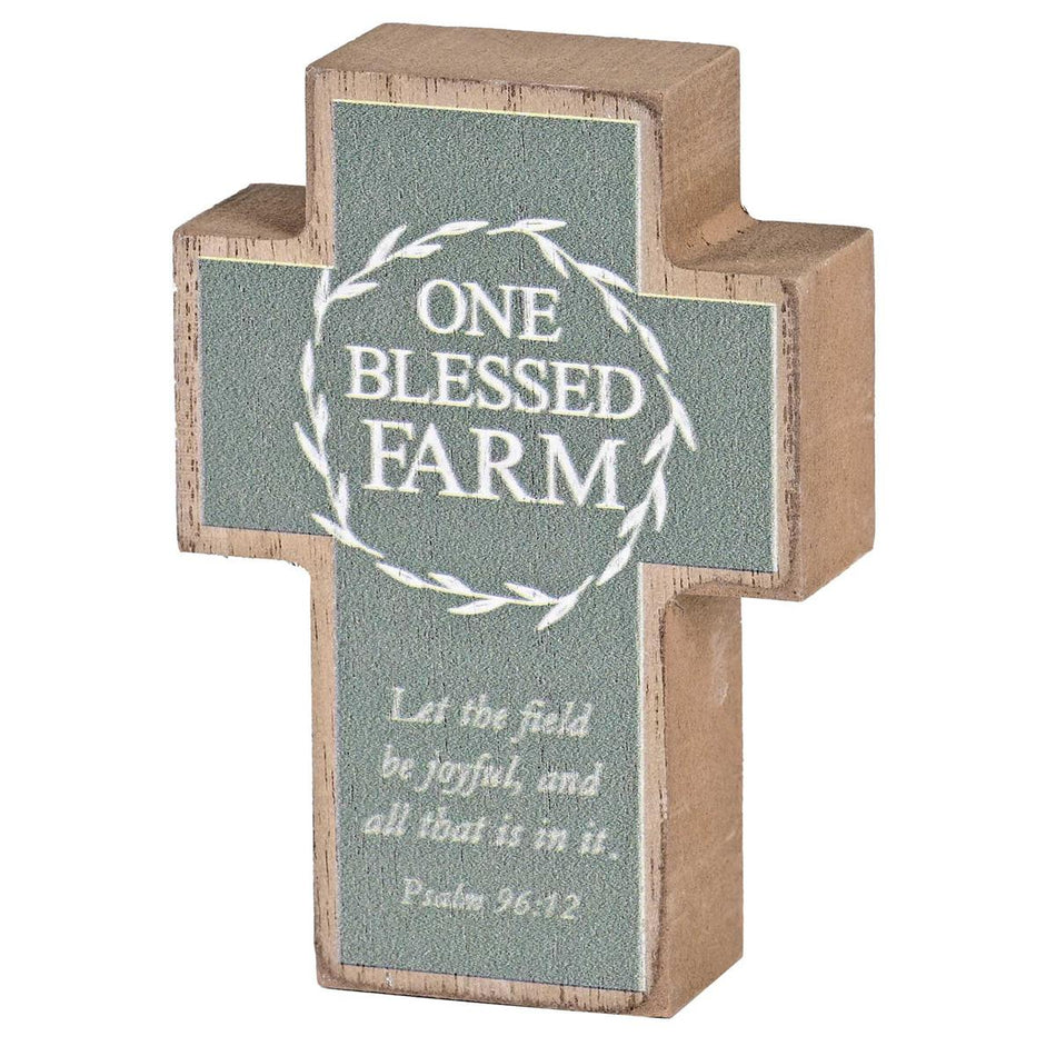 Tabletop Cross One Blessed Farm 3x4 by Dicksons