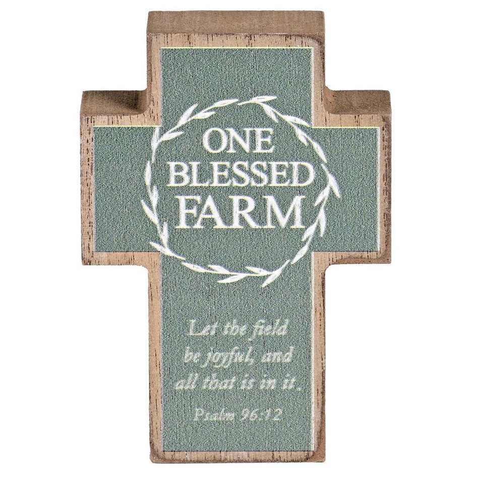 Tabletop Cross One Blessed Farm 3x4 by Dicksons, product view 2