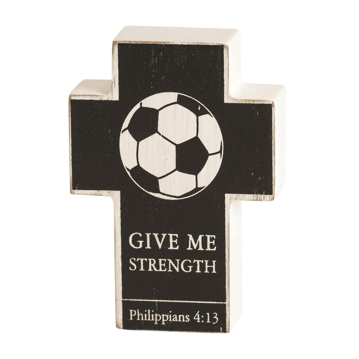 Tabletop Cross Plaque Soccer 3x4 MDF by Dicksons