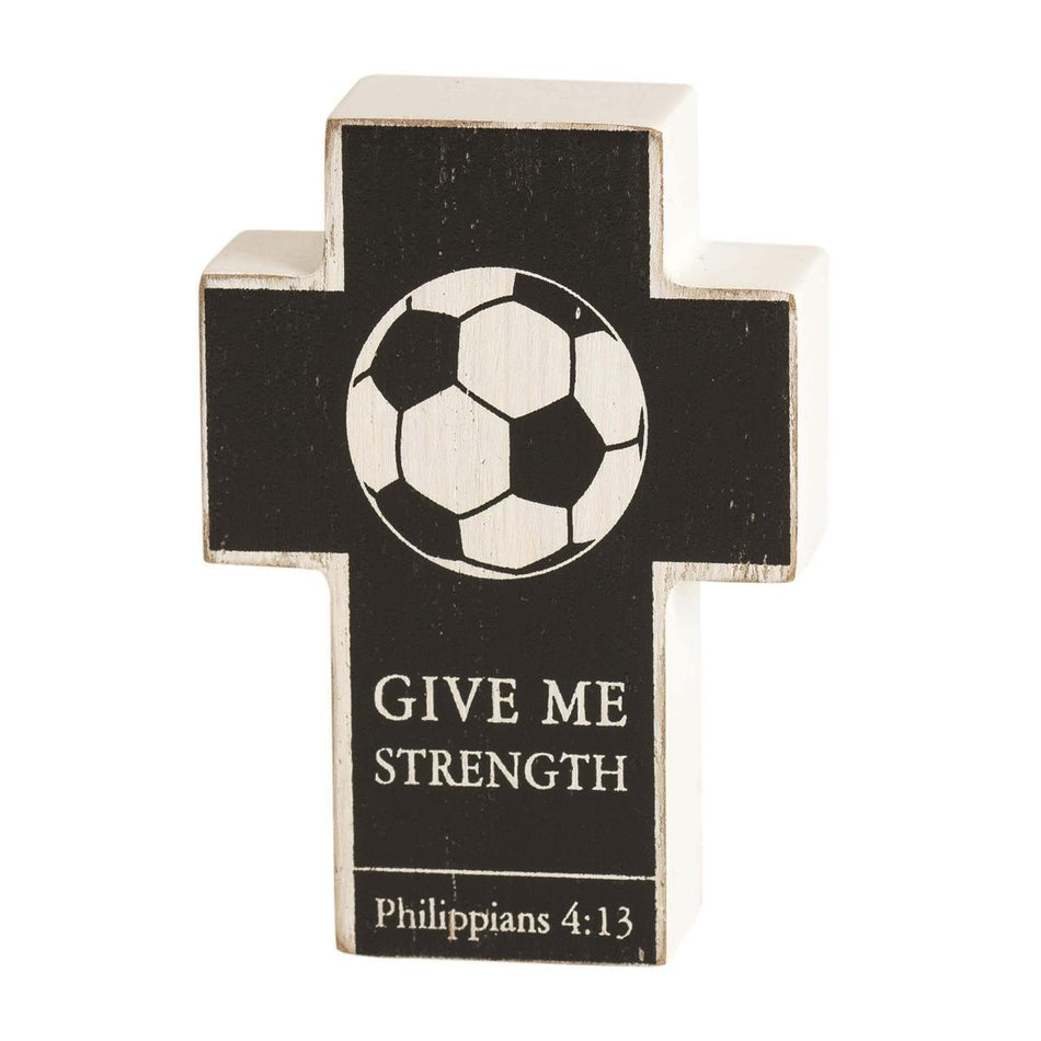 Tabletop Cross Plaque Soccer 3x4 MDF by Dicksons