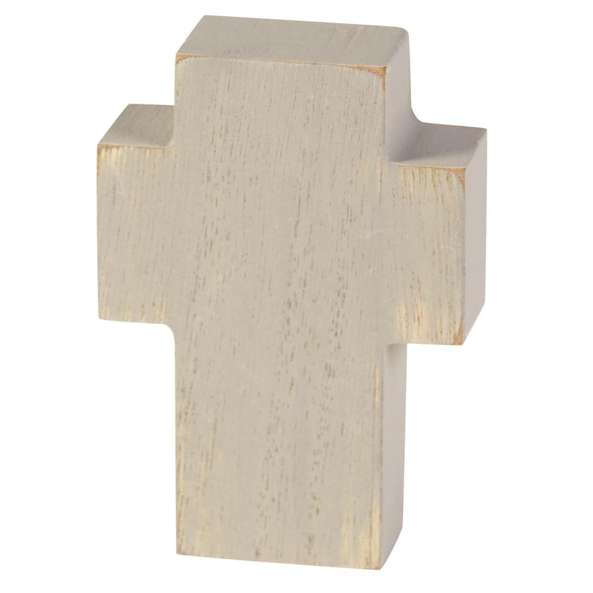 For I Know The Plans I Have For You Grey 4 x 3 MDF Table Top Block Cross by Dicksons, product view 3