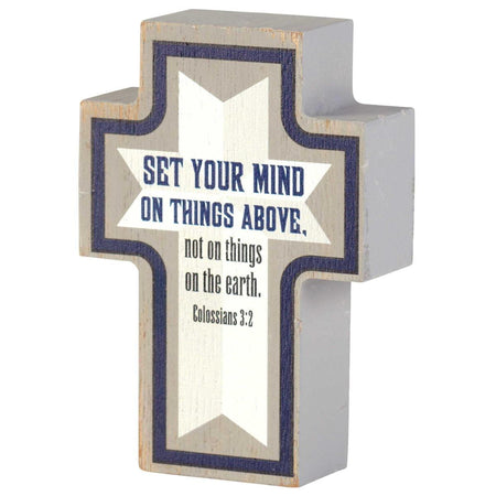 Tabletop Plaque Cross Set Your Mind by Dicksons
