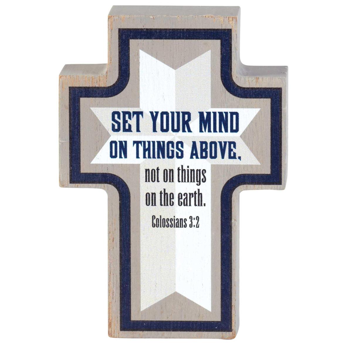 Tabletop Plaque Cross Set Your Mind by Dicksons, product view 2