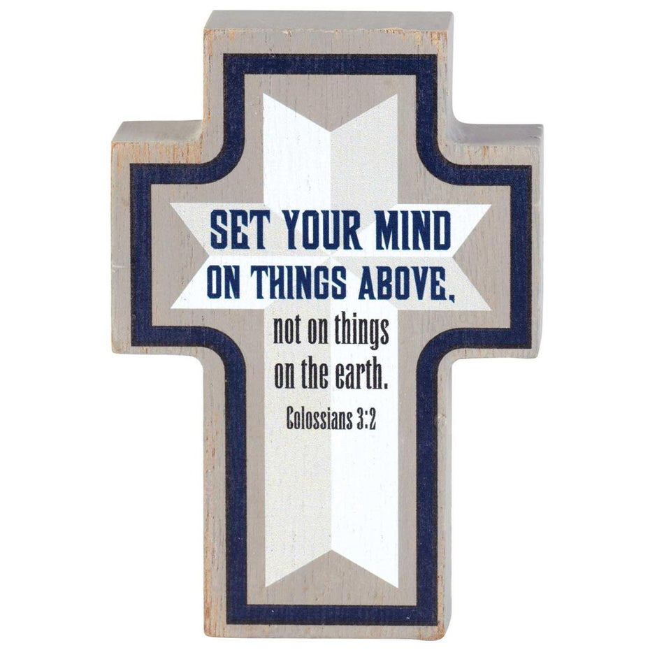 Tabletop Plaque Cross Set Your Mind by Dicksons, product view 2