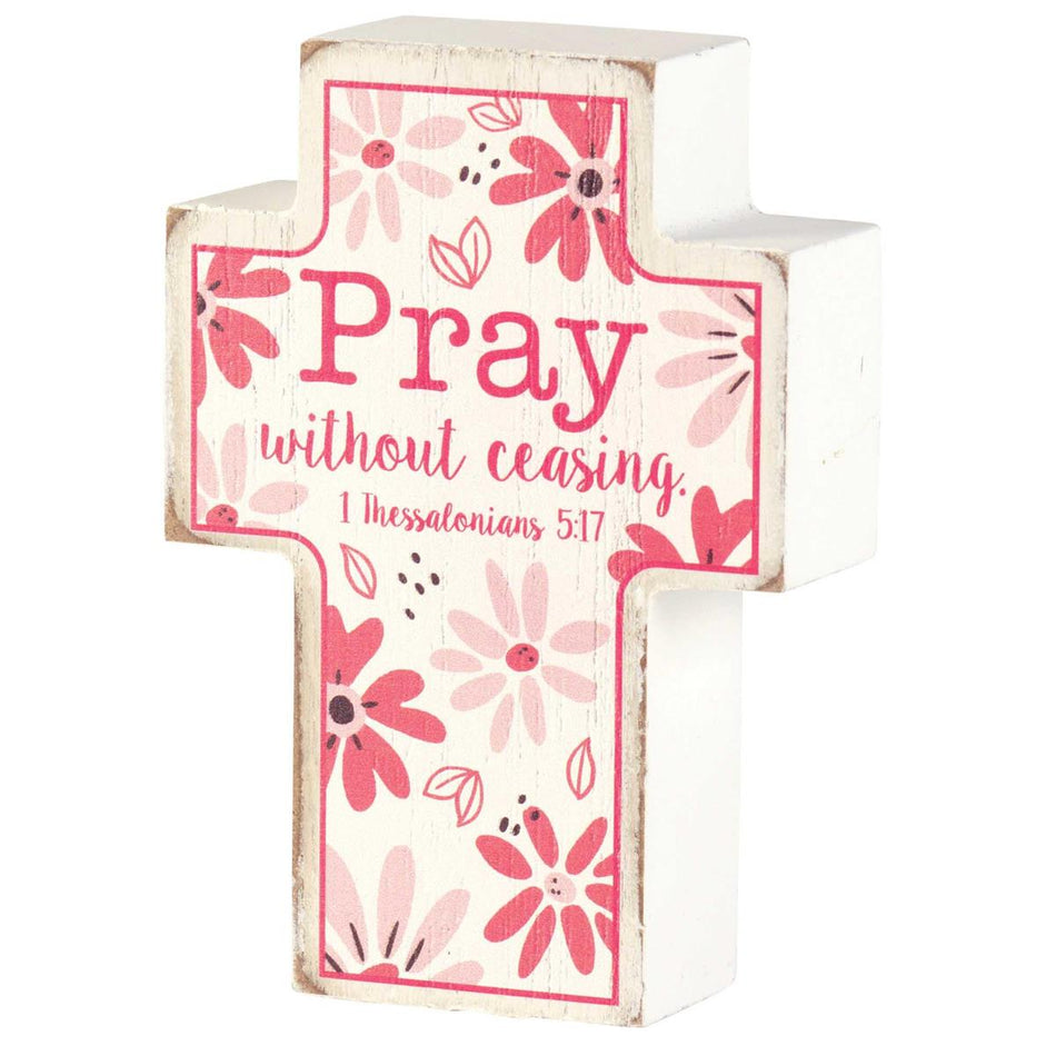 Tabletop Plaque Cross Pray Without by Dicksons