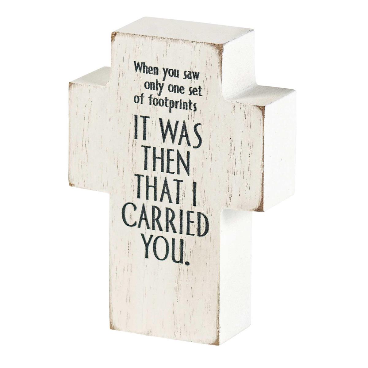 Tabletop Plaque Cross Footprints by Dicksons