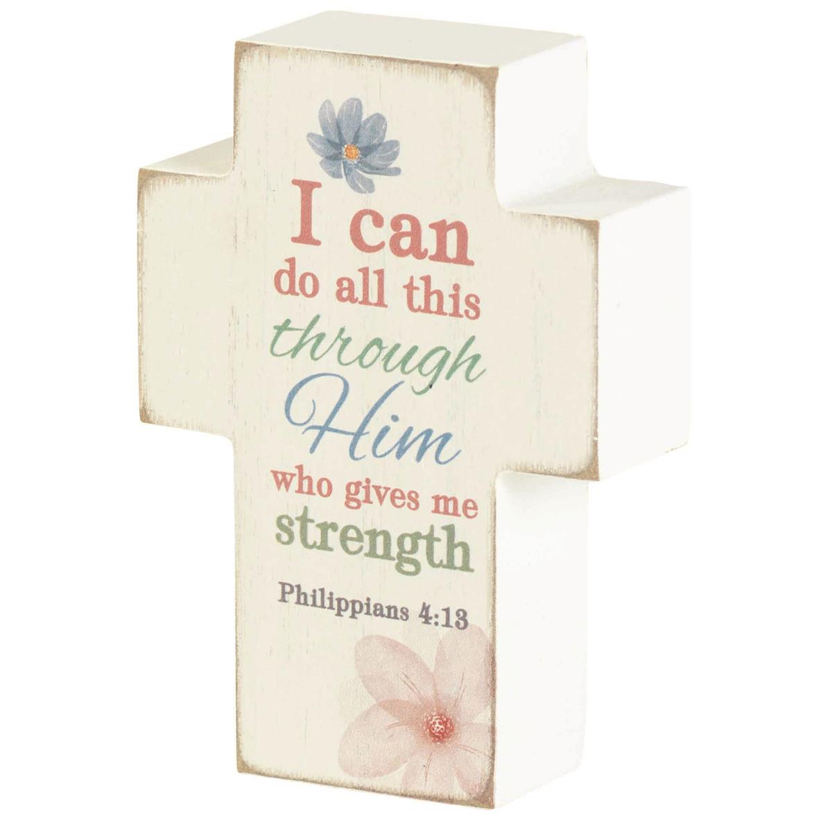 Tabletop Cross Plaque I Can Do All by Dicksons