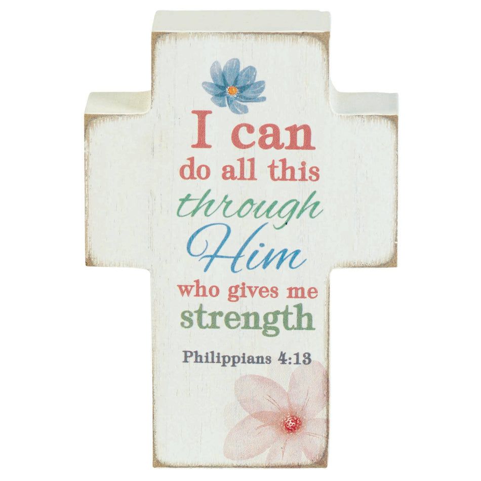 Tabletop Cross Plaque I Can Do All by Dicksons, product view 2