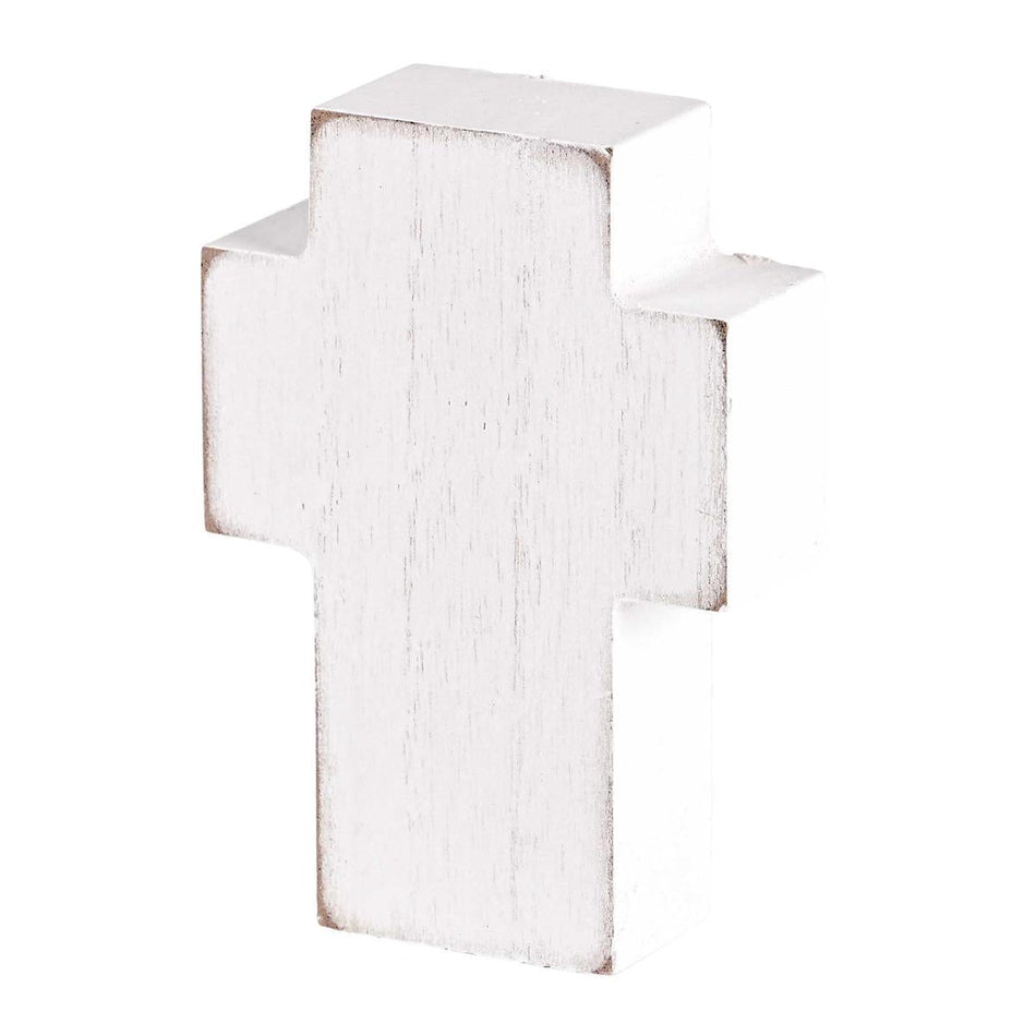 WWJD He Would Love First Whitewashed 4 x 3 Inch MDF Decorative Tabletop Sign by Dicksons, product view 2