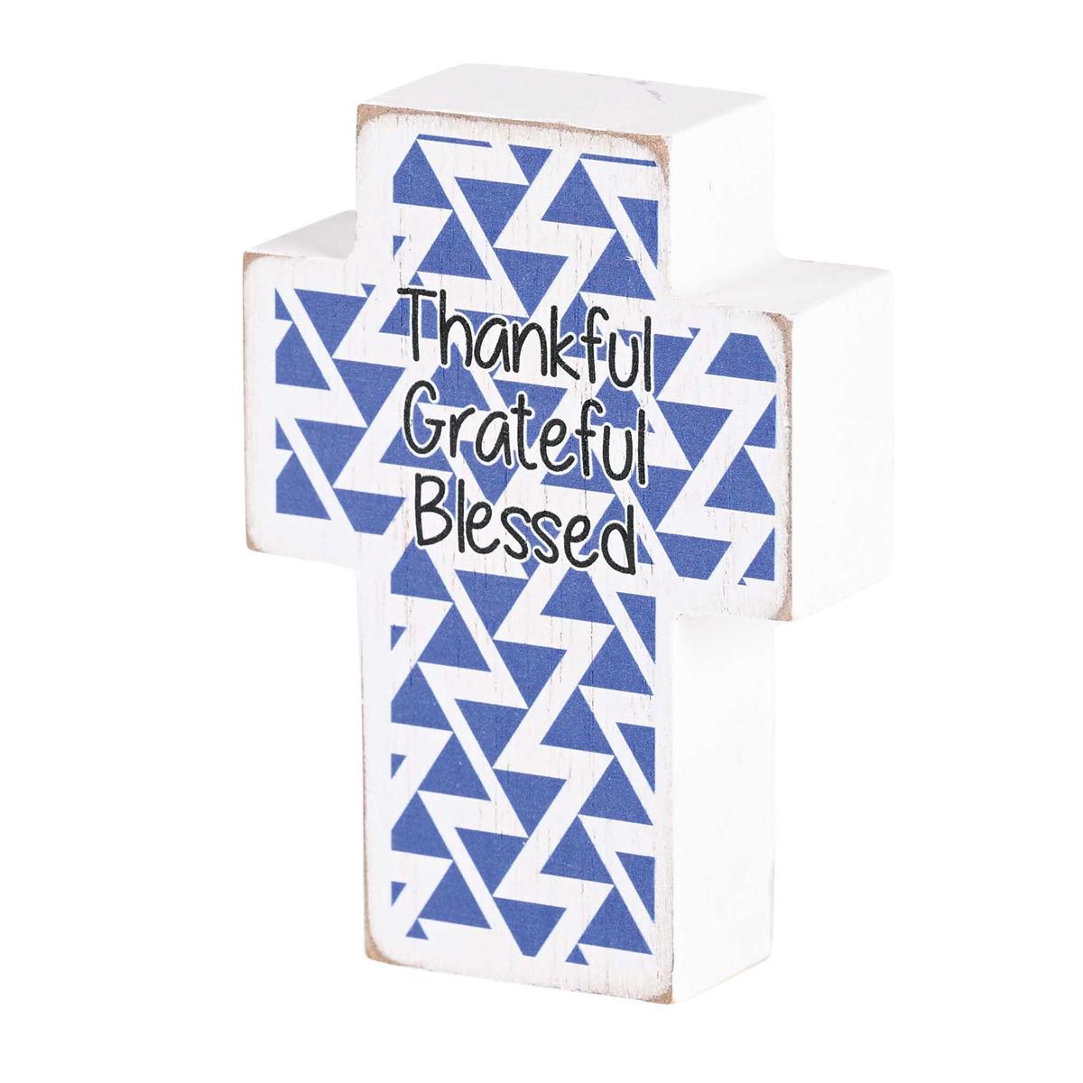 Tabletop Plaque Cross Thankful 3x4 by Dicksons