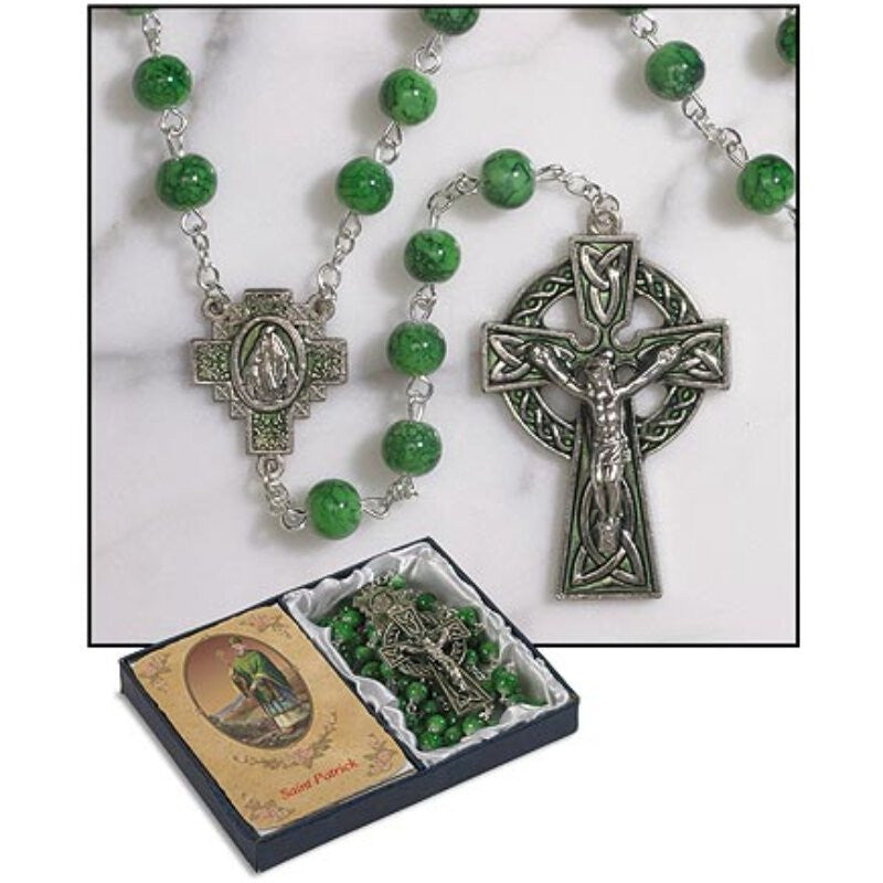 Irish 7mm Marble Rosary - 3/pk