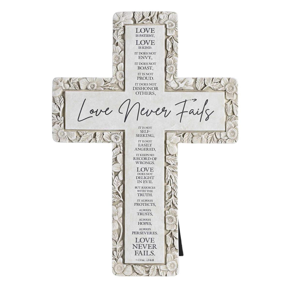 Tabletop Floral Cross Love Never Fails by Dicksons, product view 2