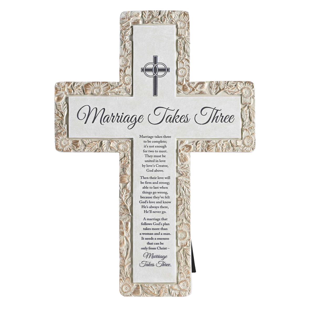Tabletop Cross Marriage Takes Three Poem by Dicksons, product view 2