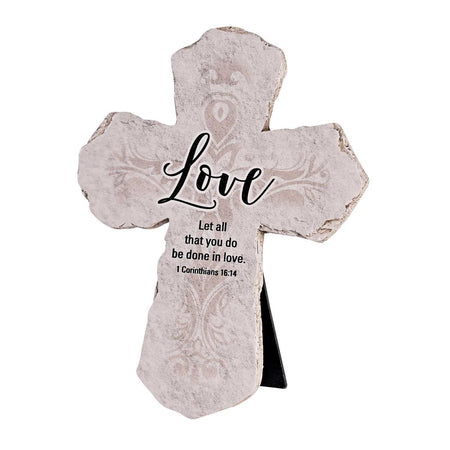 Tabletop Cross Love 1 Cor. 16:14 7H by Dicksons