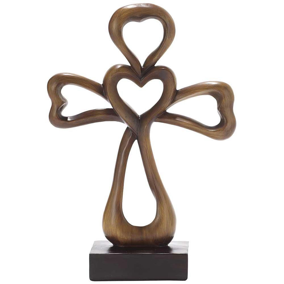 Brown Contemporary Heart Cross On Base by Dicksons
