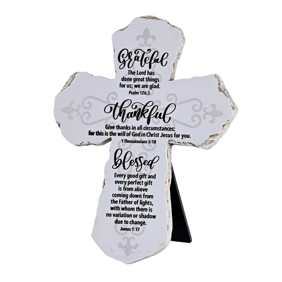 Tabletop Cross Grateful Thankful 7H by Dicksons