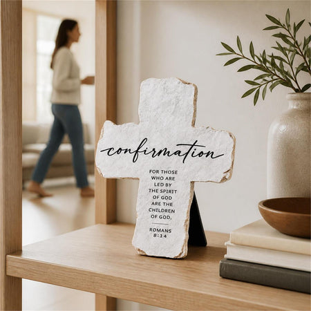 Tabletop Cross Confirmation Romans 8:14 by Dicksons, product view 6