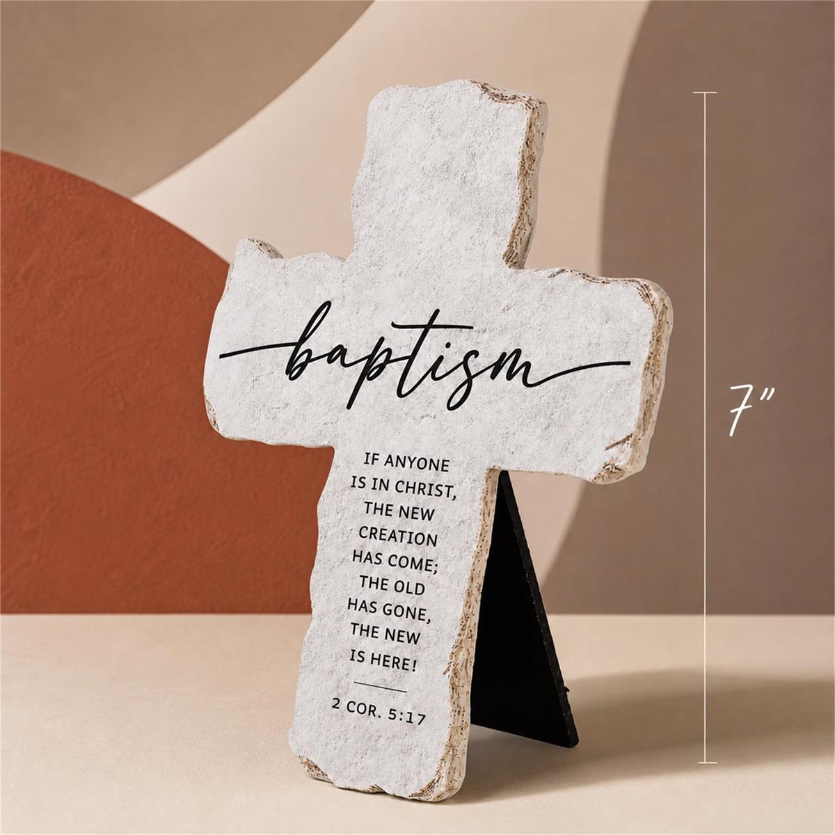Tabletop Cross Baptism If Anyone Is In by Dicksons, product view 3