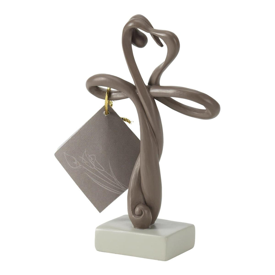 The Reunion Heart Memorial Soft Chestnut Resin Stone Tabletop Cross Figurine by Dicksons, product view 2