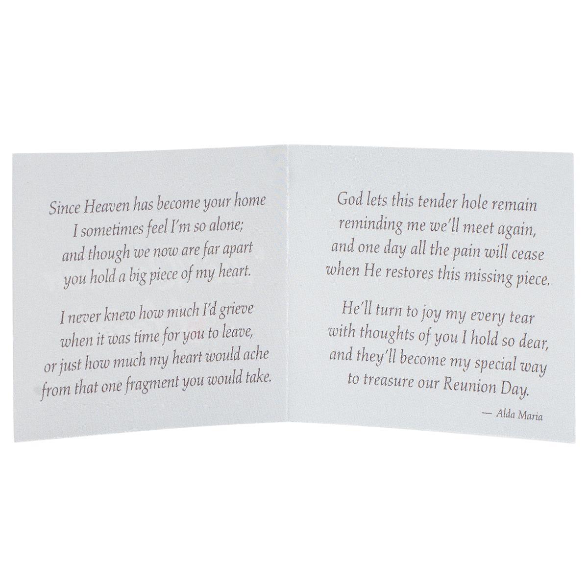 The Reunion Heart Memorial Soft Chestnut Resin Stone Tabletop Cross Figurine by Dicksons, product view 7
