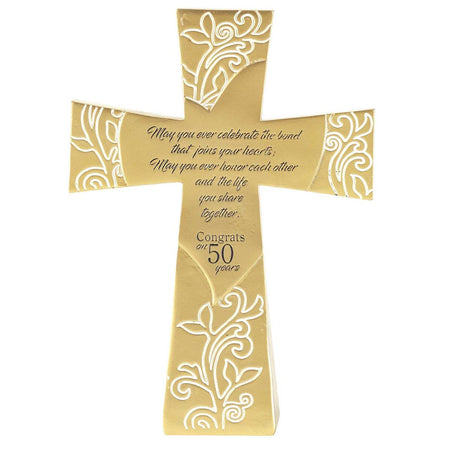 Tabletop Cross Celebrate 50 Years Resin by Dicksons, product view 3