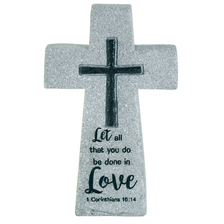 Let All That You Do Be Done in Love Weathered Edges Smooth Finish Grey 4 x 7 by Dicksons, product view 2