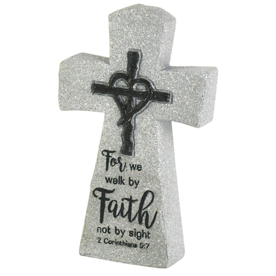 for We Walk by Faith Not by Sight Smooth Finish Weathered Edges Grey 4 x 7 by Dicksons