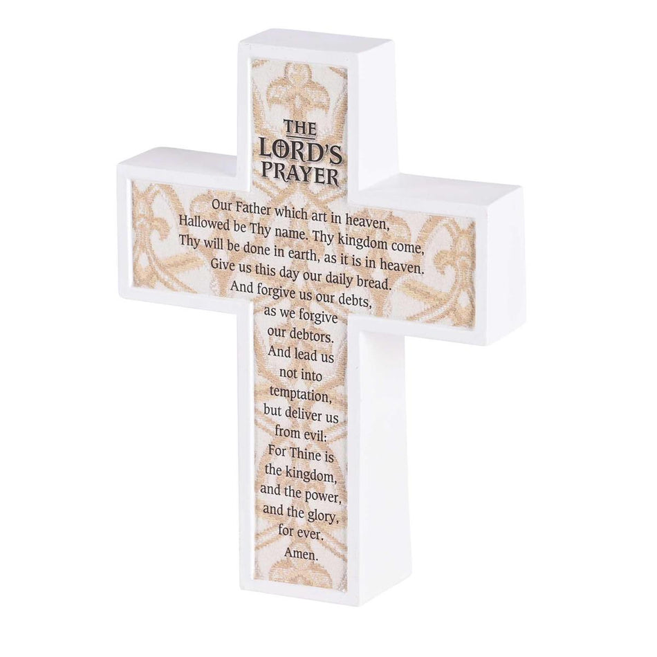 KJV The Lords Prayer, Multicolor 5.5 x 4.25 Inch Resin Tabletop Block Cross by Dicksons