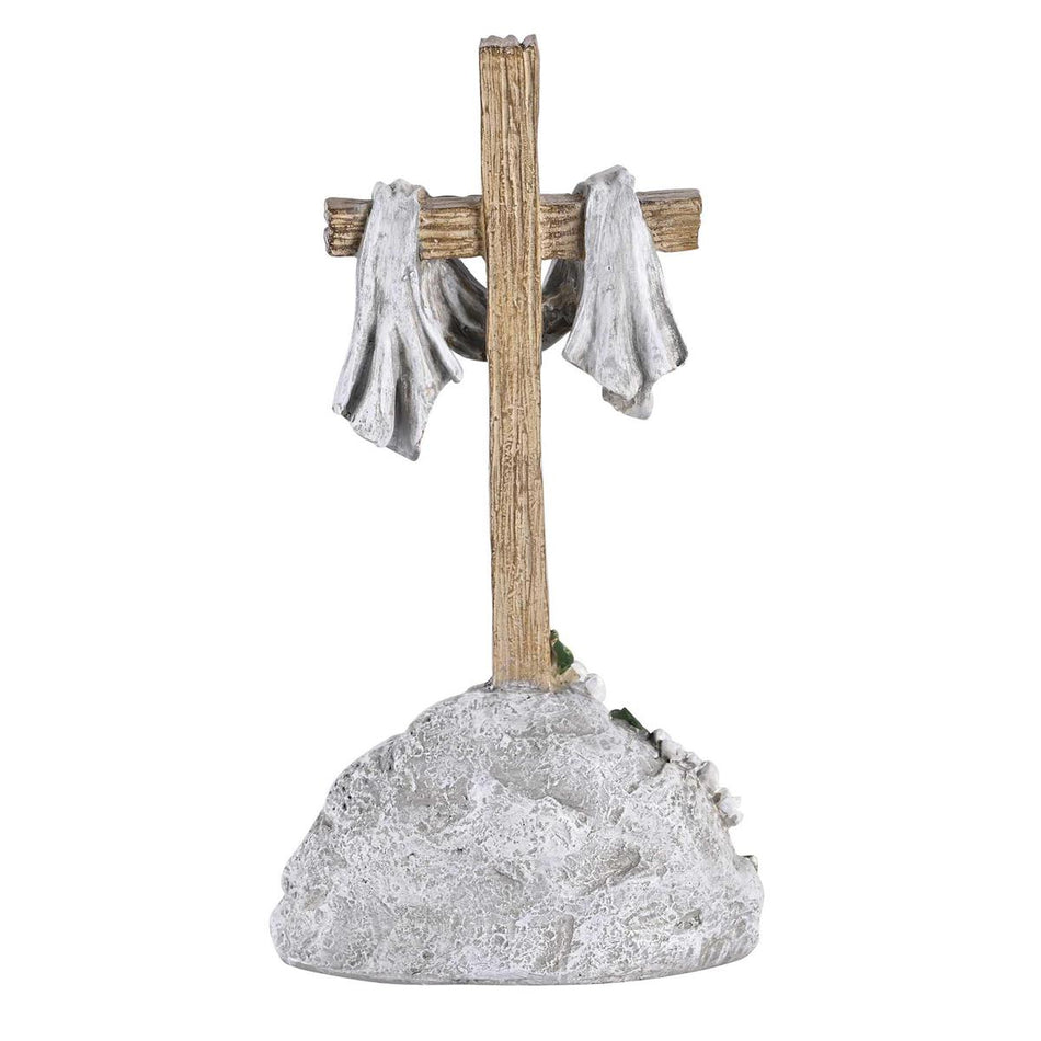 Cross On Stone, He Is Risen, Multicolor 7.5 x 3.75 Inch Resin Tabletop Figurine by Dicksons, product view 2