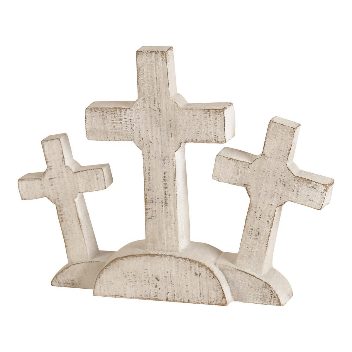 Three White Crosses Tabletop Cross by Dicksons