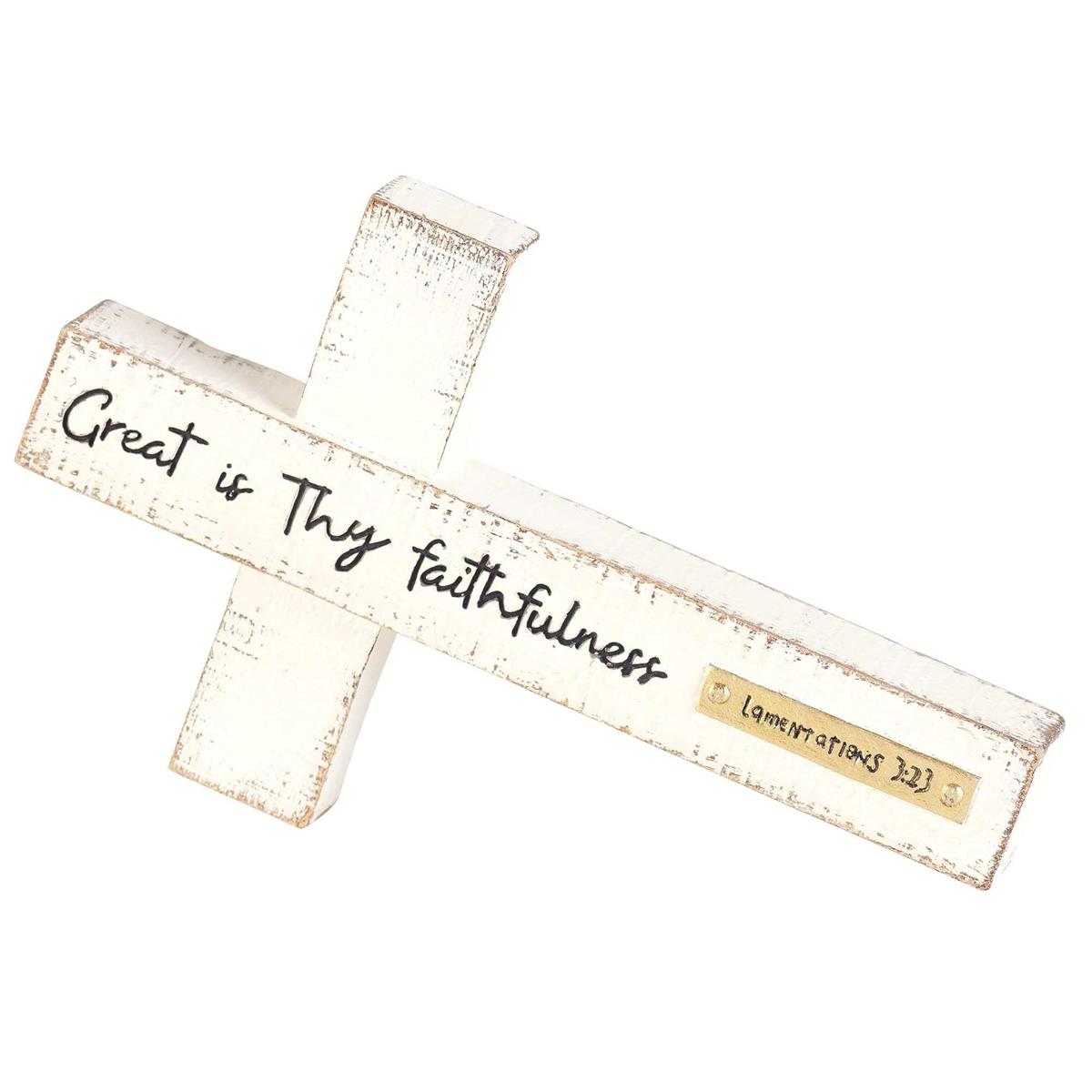 Tabletop Cross Great Is The Laminated 3:23 by Dicksons