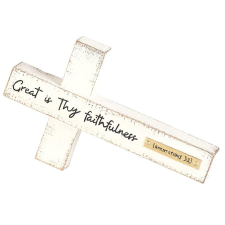 Tabletop Cross Great Is The Laminated 3:23 by Dicksons