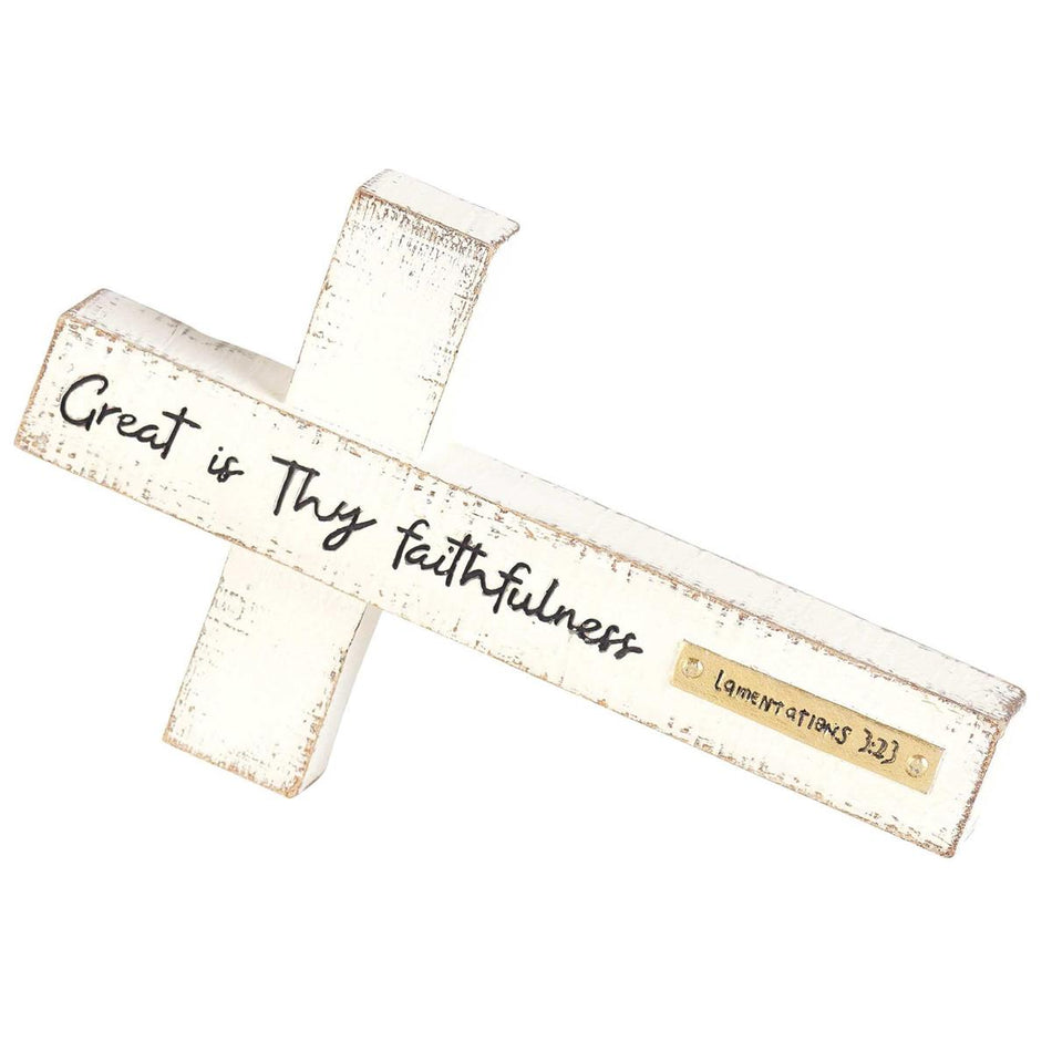 Tabletop Cross Great Is The Laminated 3:23 by Dicksons