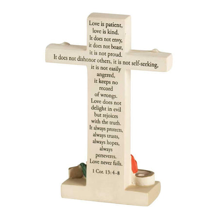 Cross Tabletop 25 Ann.love 1COR13:4-8 Resin 4" by Dicksons, product view 2