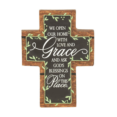 Tabletop Cross We Open Our Home Resin 6H by Dicksons, product view 4