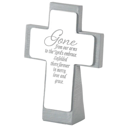 Gone From Our Arms Lord's Embrace White Cross 5 x 3.5 Resin Decorative Wall by Dicksons