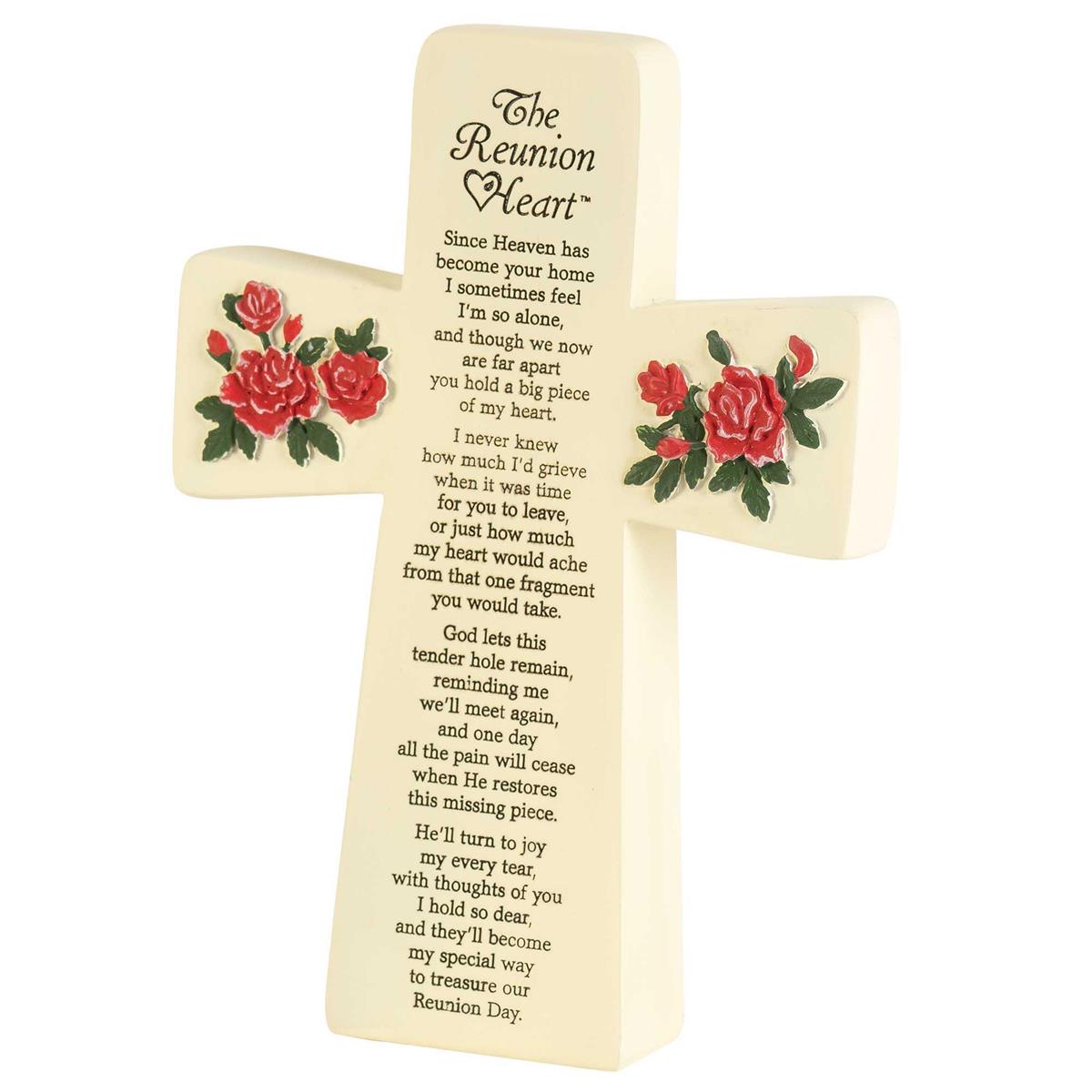 Tabletop Cross The Reunion Heart Resin by Dicksons