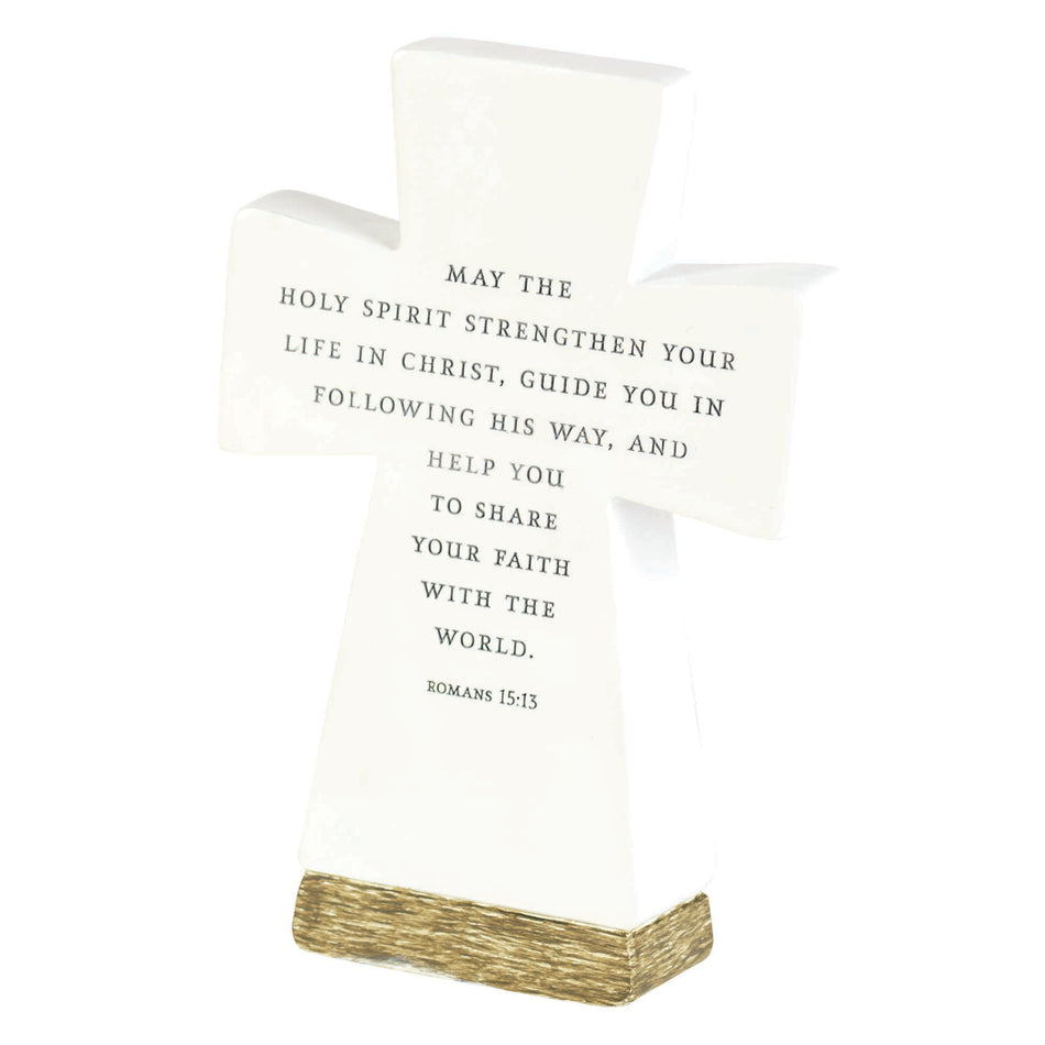 Confirmed Encouraging Woodgrain Base Engraved Decorative White 6 x 3 Resin by Dicksons, product view 2