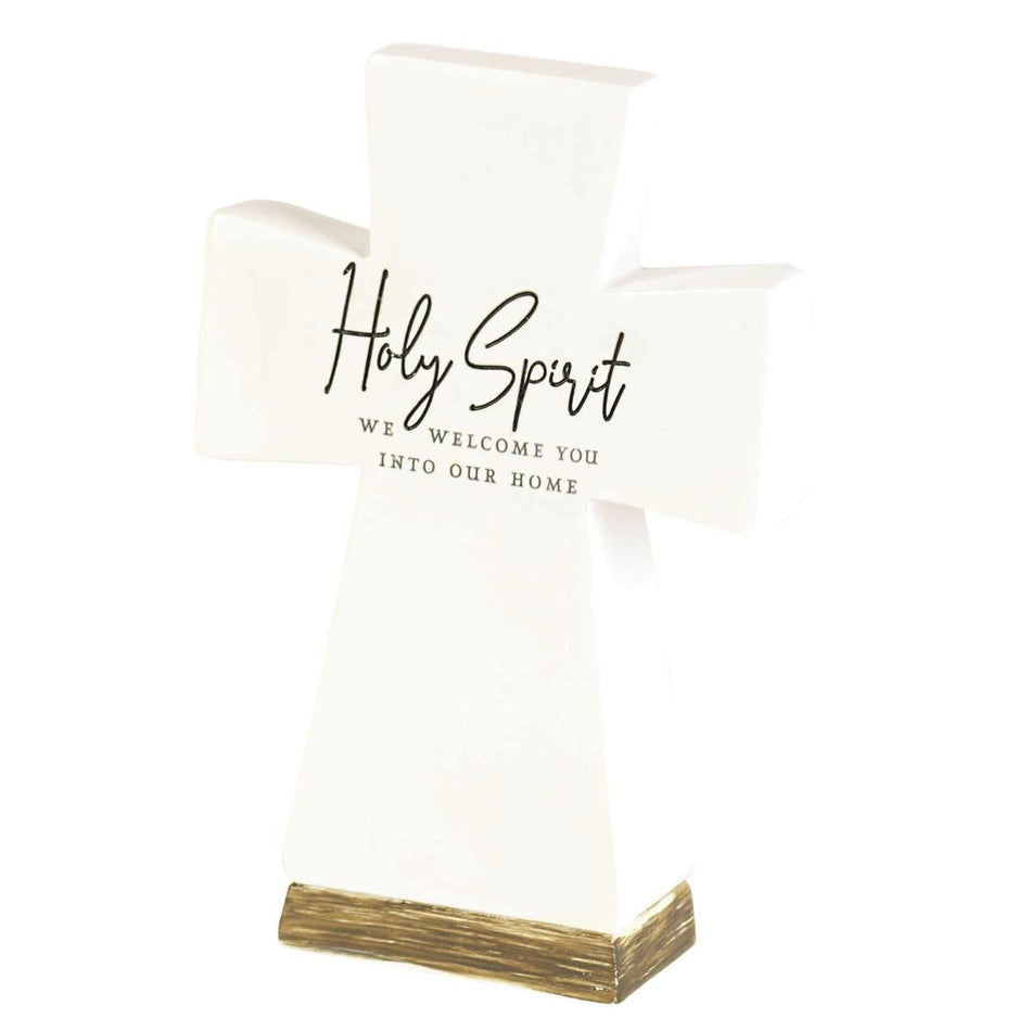 Tabletop Cross Holy Spirit We Welcome by Dicksons