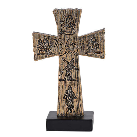The Life of Christ Brown Woodgrain Finish 6 x 4 Inch Resin Decorative Figurine by Dicksons, product view 4