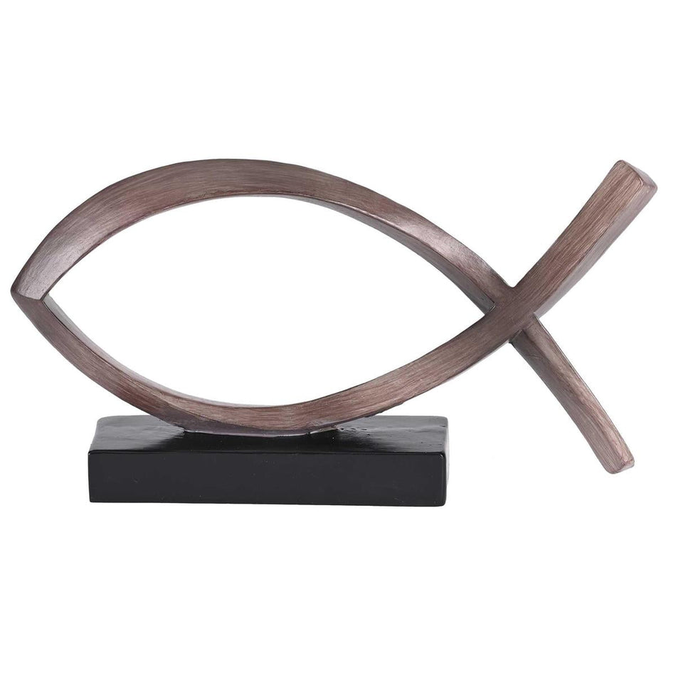 Tabletop Figurine Fish Woodtone Brown by Dicksons