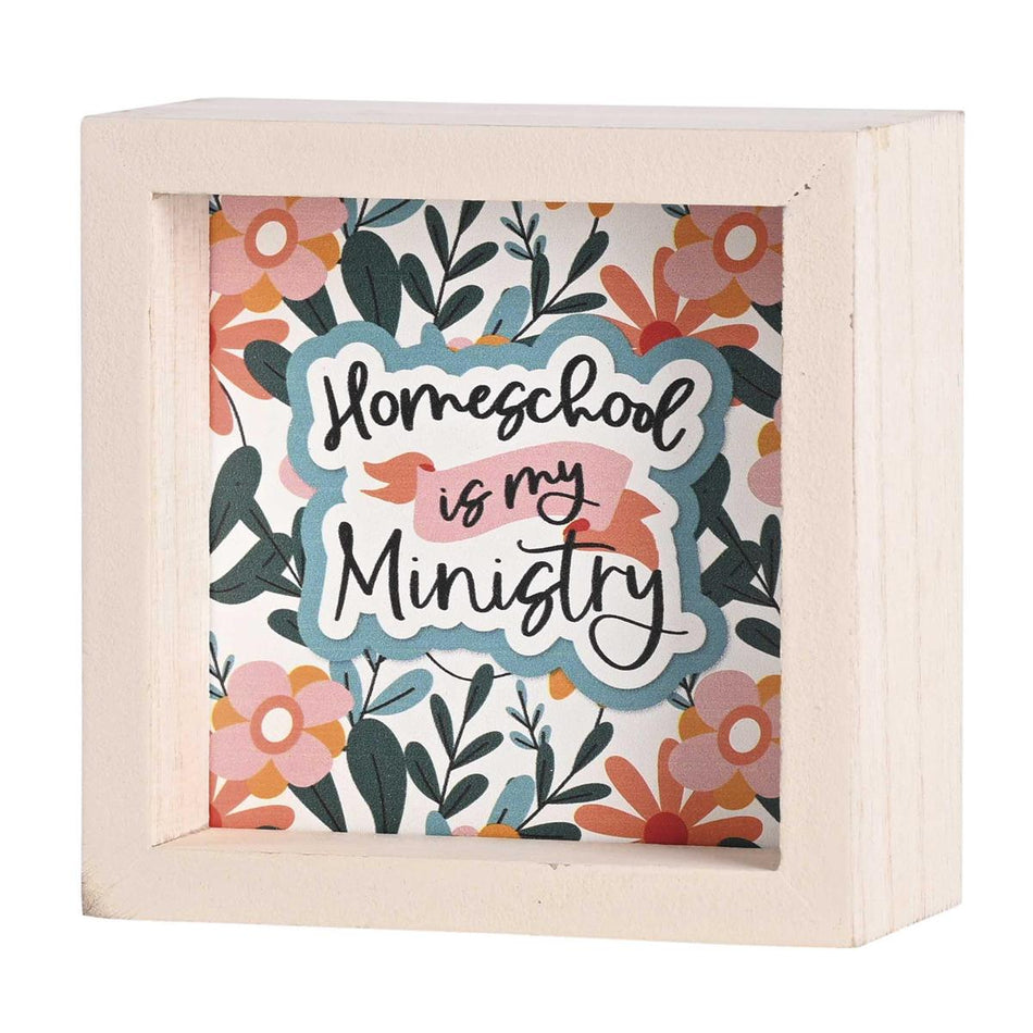 Homeschool Is My Ministry Psalm 119:105 Pink and Teal Wood Double Sided by Dicksons