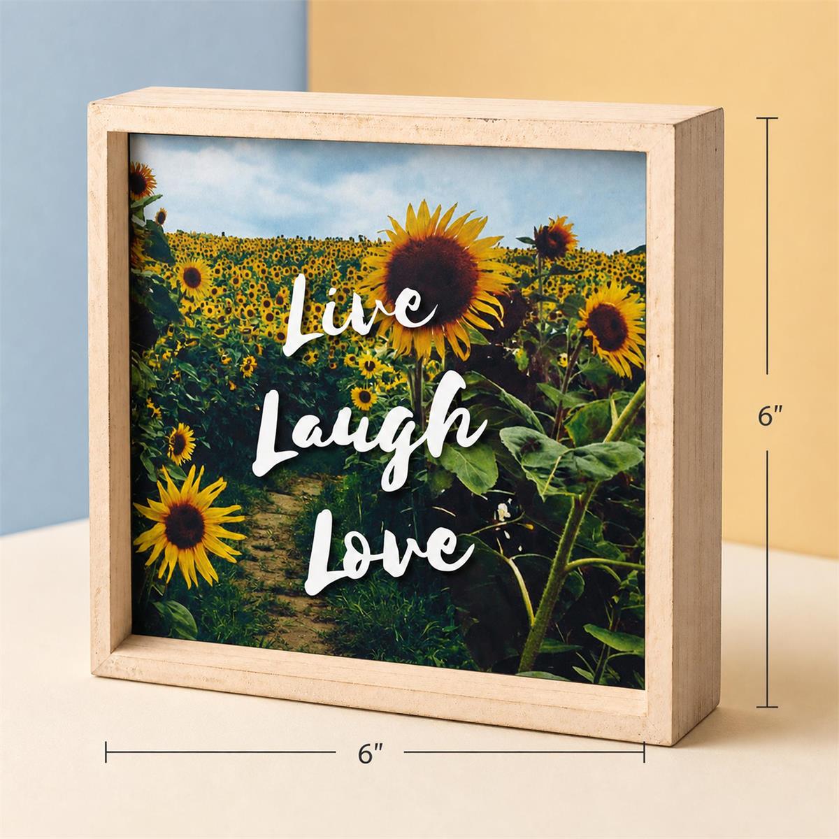 Tabletop 2 Sided Art Live Laugh Love 6H by Dicksons, product view 3