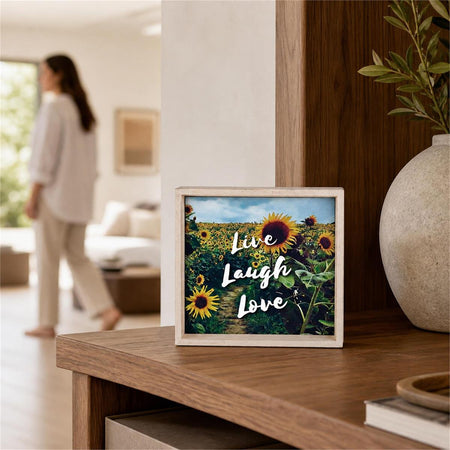 Tabletop 2 Sided Art Live Laugh Love 6H by Dicksons, product view 6