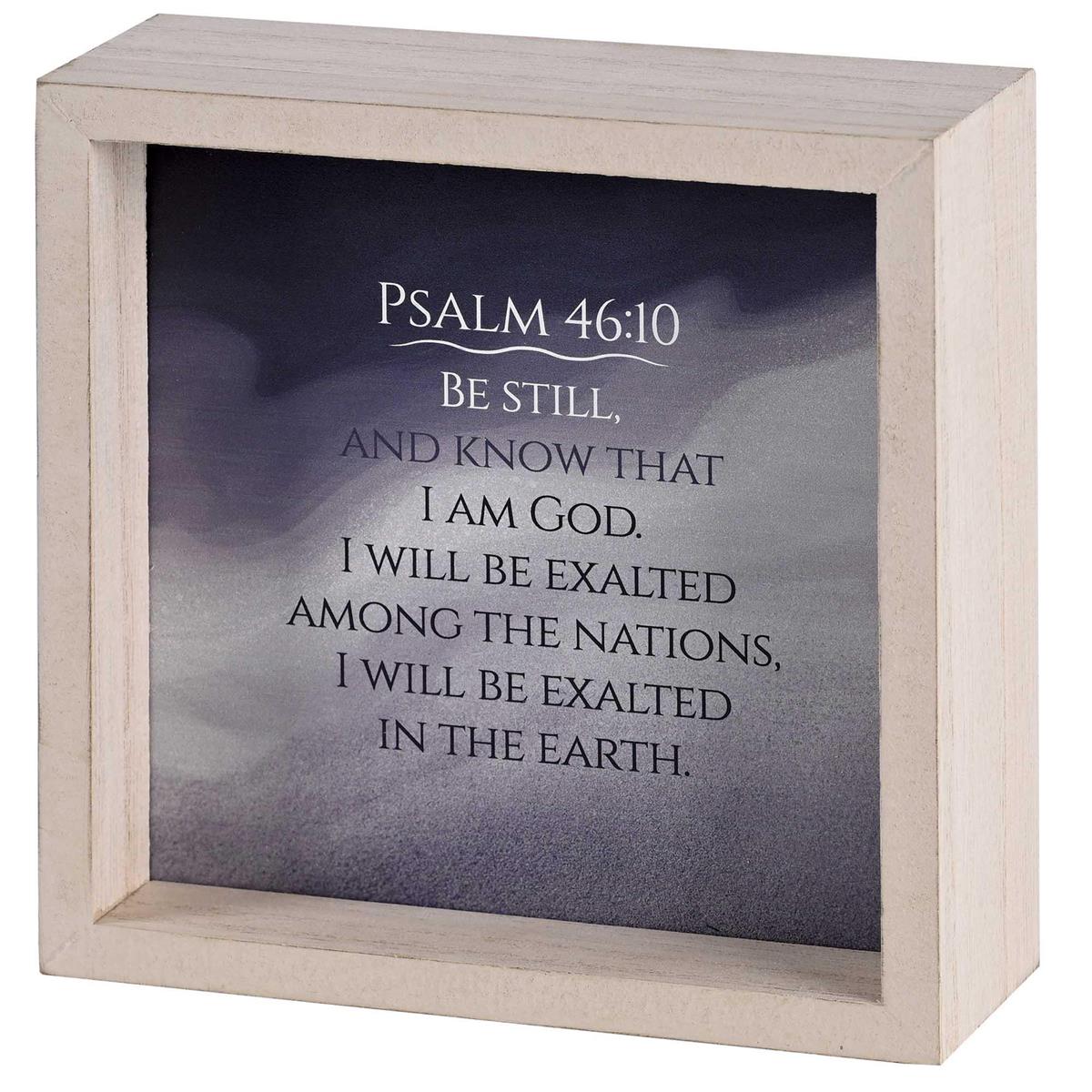 Be Still And Know I Am - Psalm 46:10-6 Inch Black and Ivory MDF Wood 2-Sided by Dicksons, product view 2