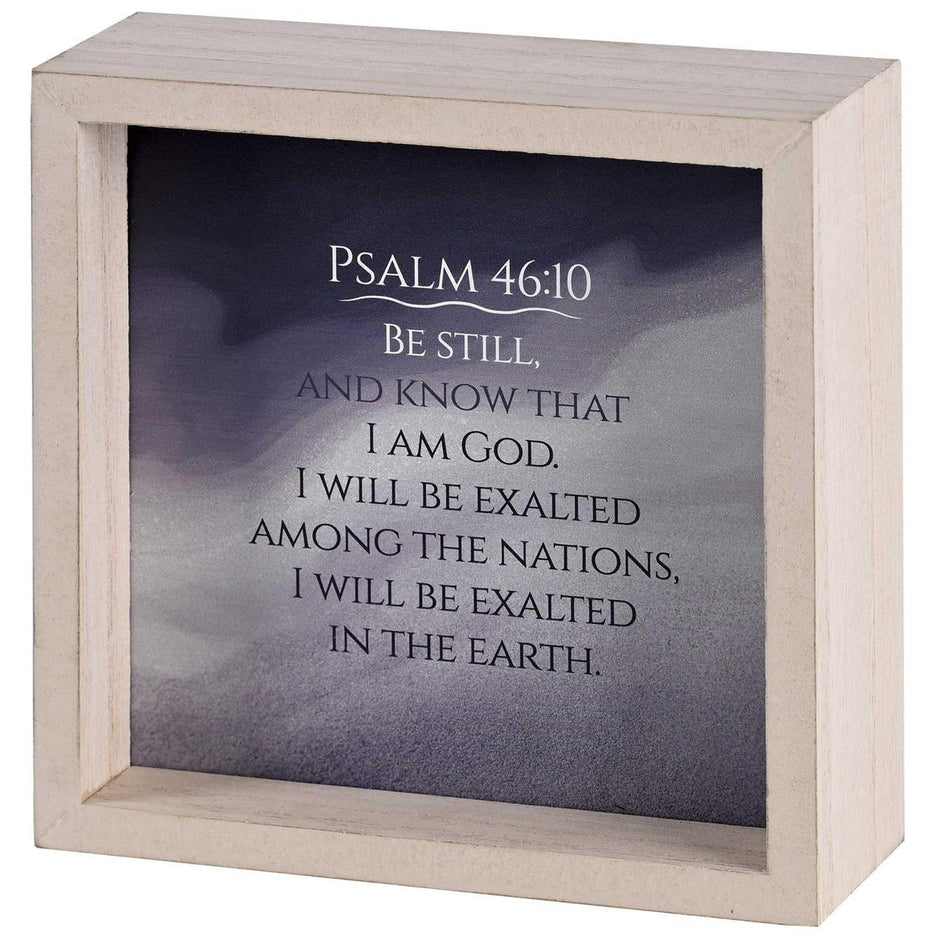 Be Still And Know I Am - Psalm 46:10-6 Inch Black and Ivory MDF Wood 2-Sided by Dicksons, product view 2