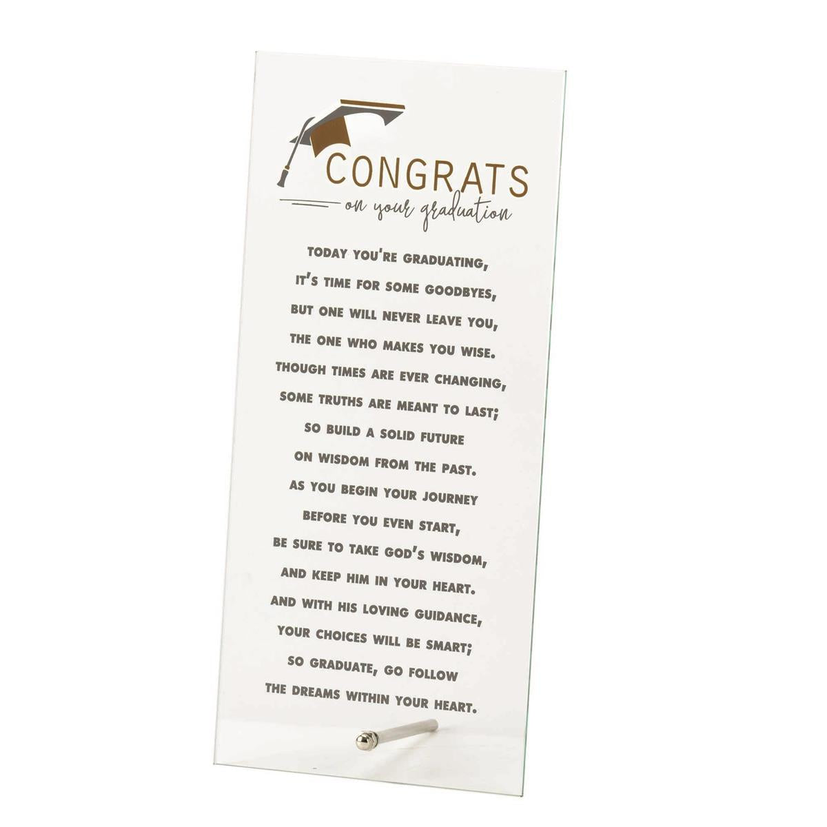 Plaque Tabletop Graduation Glass 4 3/4"X10" by Dicksons