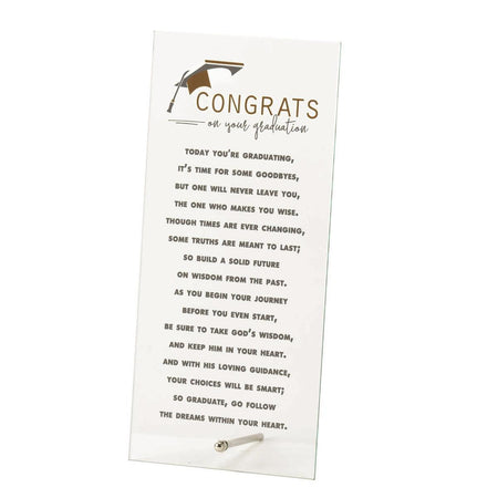 Plaque Tabletop Graduation Glass 4 3/4"X10" by Dicksons