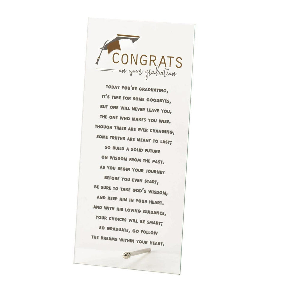 Plaque Tabletop Graduation Glass 4 3/4"X10" by Dicksons